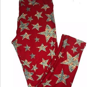 Lularoe TC leggings Americana red white stars
